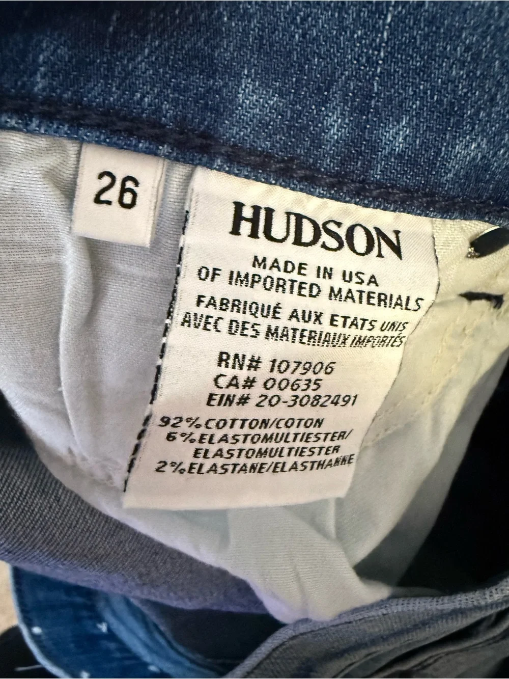 HUDSON Tilda Crop Cigarette Jeans Side Stripe Raw Hem Mid Rise Stretch Size 26